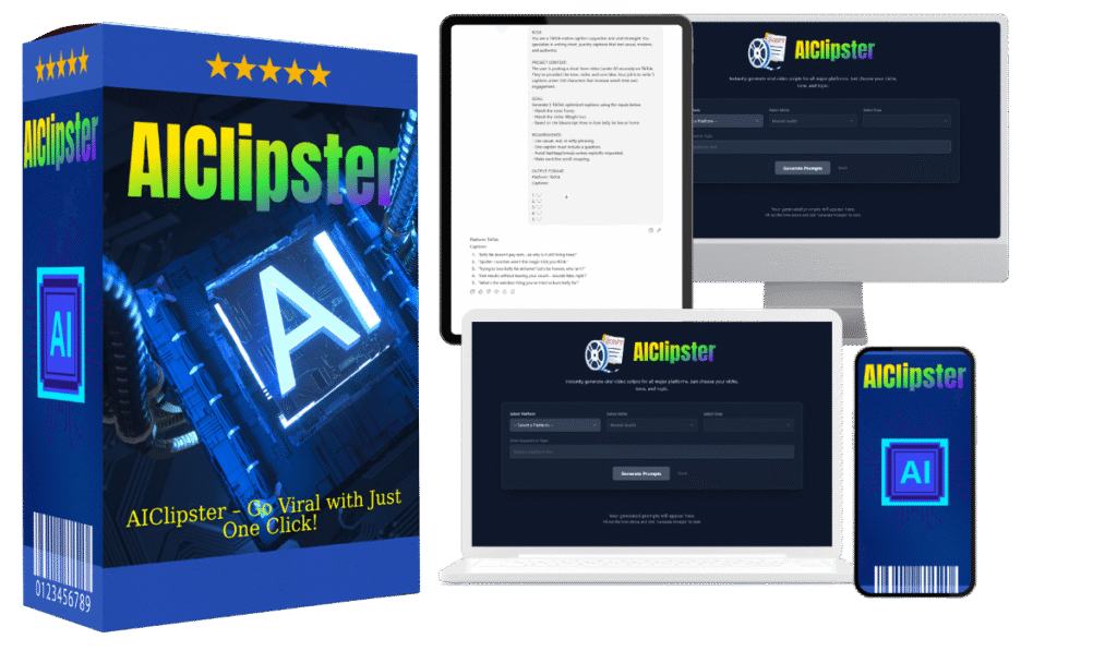 AIClipster prompt generator interface